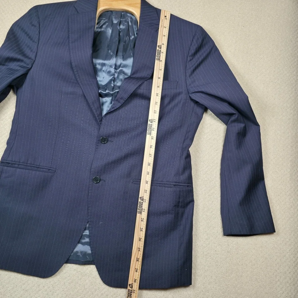 Ermenegildo Zegna Mens Blazer Jacket 42 Blue Stripe Wool Sport Coat Saks 5th Ave